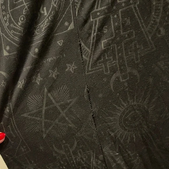 Killstar Black Maxi Skirt with Occult Patterns - Picture 4 of 9